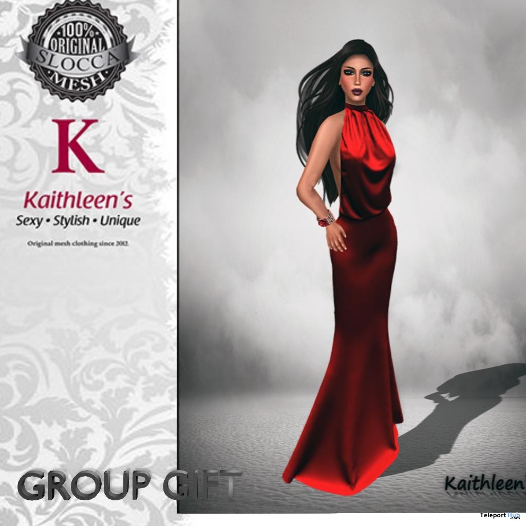 Posh Red Dress and Extra 100L Store Credit Group Gift by Kaithleen's - Teleport Hub - teleporthub.com