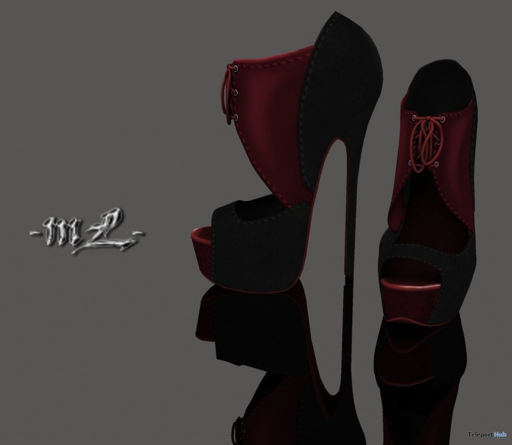 Belinda Shoes BlackNred for Slink High Feet Group Gift by monaLISA - Teleport Hub - teleporthub.com