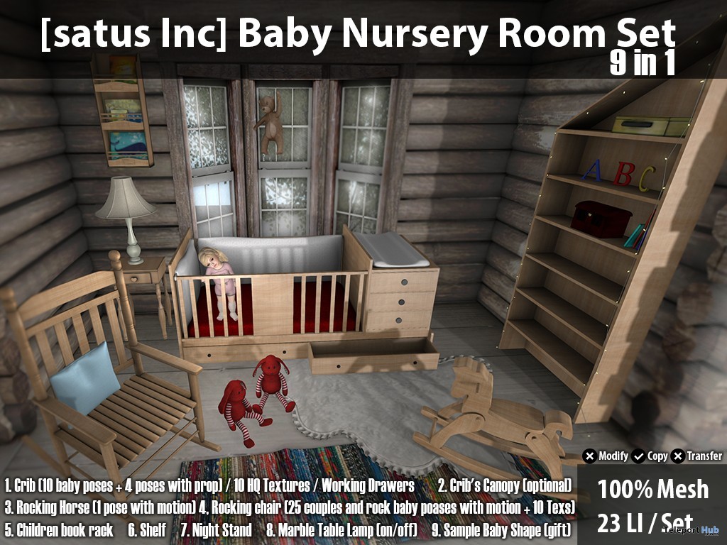 New Release: Baby Nursery Room Set (9 in 1) by [satus Inc] - Teleport Hub - teleporthub.com