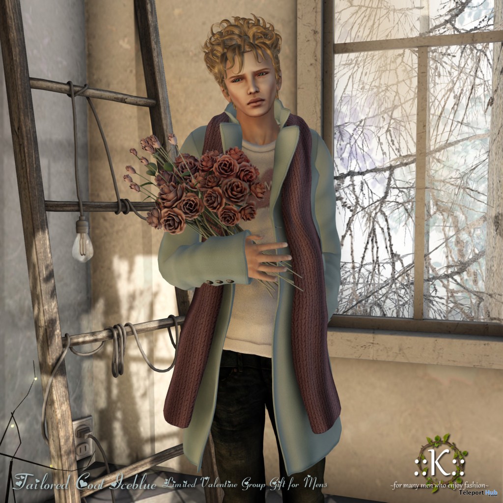 Tailored Coat Homme Iceblue Valentine Limited Time Group Gift by K - Teleport Hub - teleporthub.com