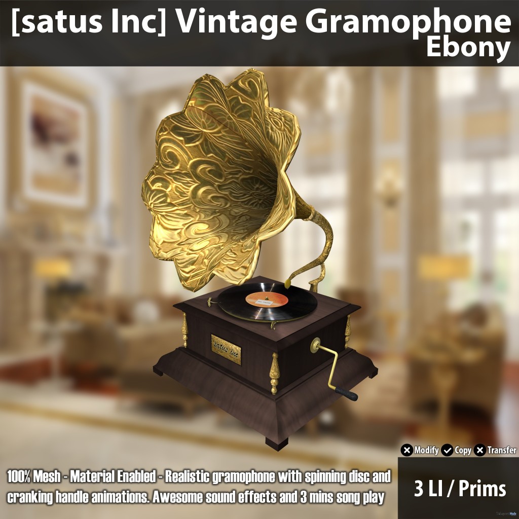 New Release: Vintage Gramophone by [satus Inc] - Teleport Hub - teleporthub.com