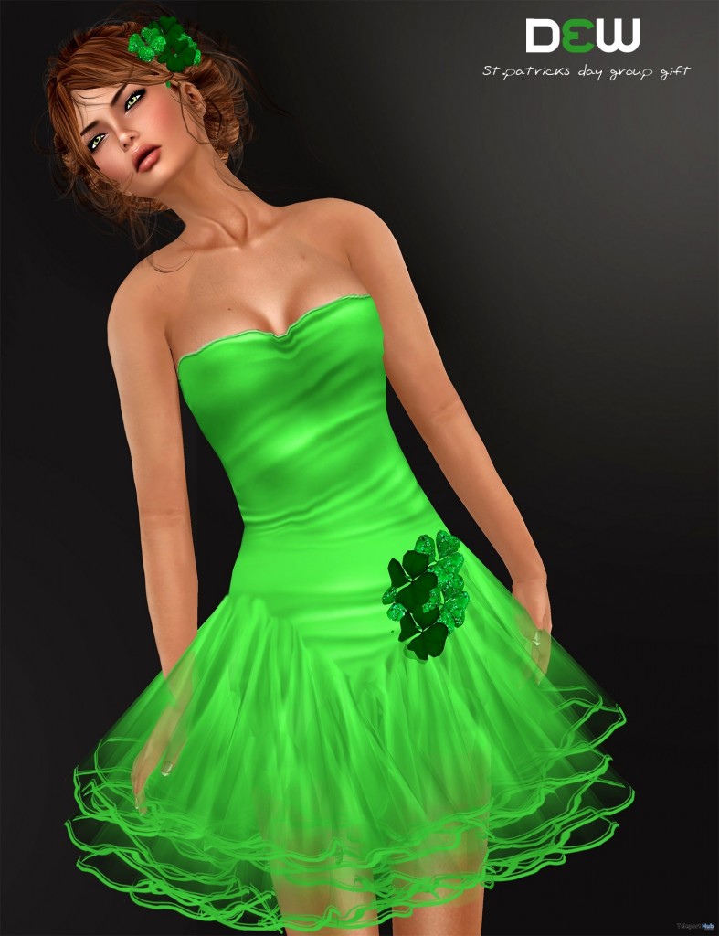 Clover Dress St.Patricks Day Group Gift by DEW - Teleport Hub - teleporthub.com