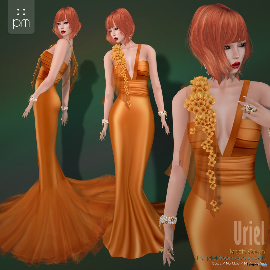 Uriel Gown Group Gift by PurpleMoon - Teleport Hub - teleporthub.com