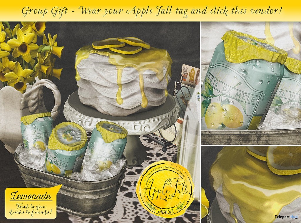 Lemonade Bucket with Drink Giver and Cake 4000 Members Group Gift by Apple Fall - Teleport Hub - teleporthub.com
