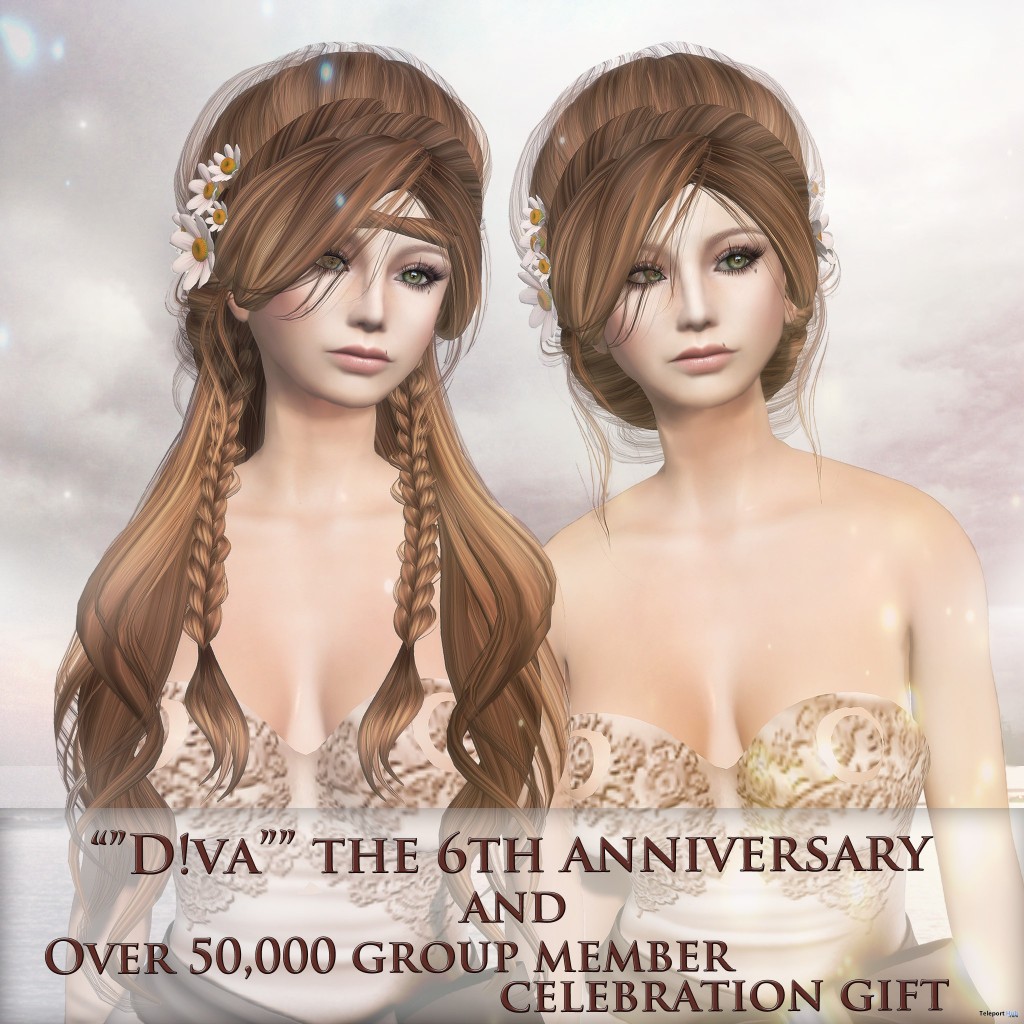 Iris Hair and Gown 50K Members Group Gift by D!va - Teleport Hub - teleporthub.com