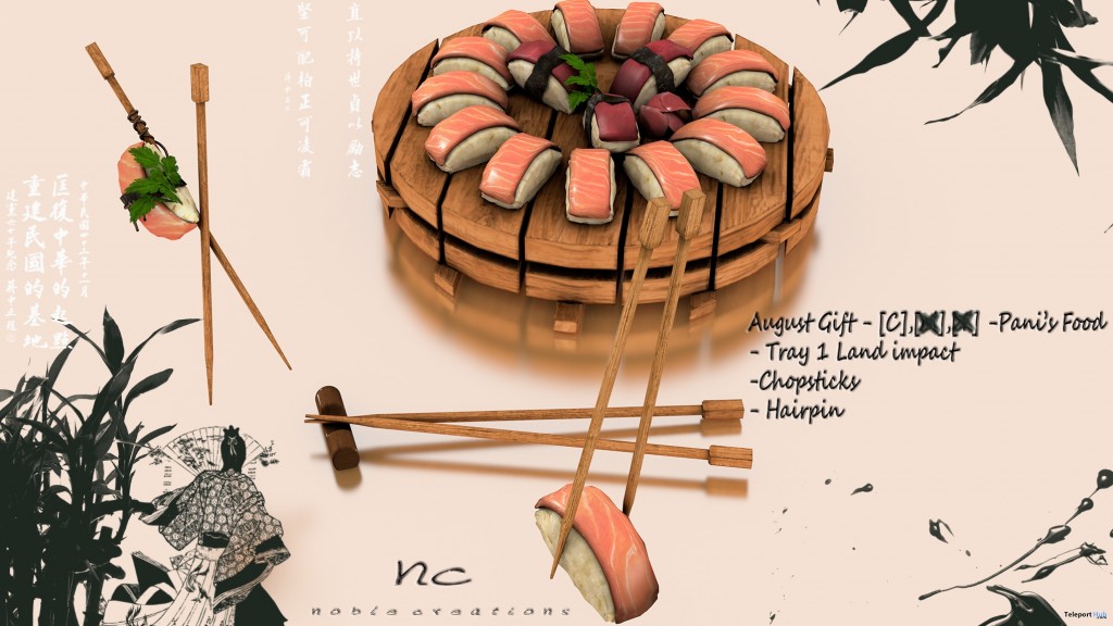 Pani's Food & Hair Pin August 2015 Group Gift by Noble Creations - Teleport Hub - teleporthub.com