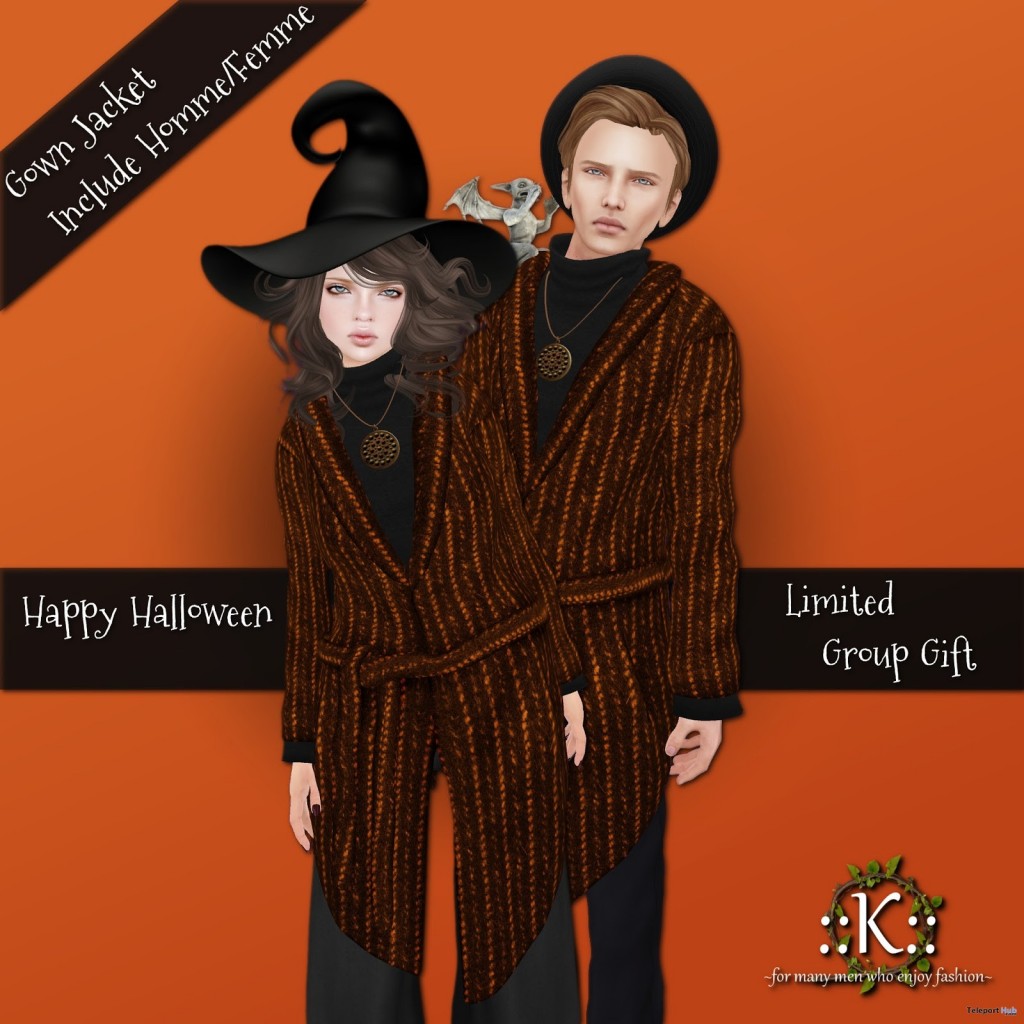 Gown Jacket Dark-Orange Halloween Limited Time Group Gift by K - Teleport Hub - teleporthub.com