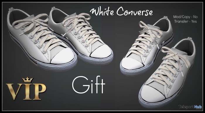 White Low Top Converse Sneakers 1L Promo Gift by VIP Outfitters - Teleport Hub - teleporthub.com