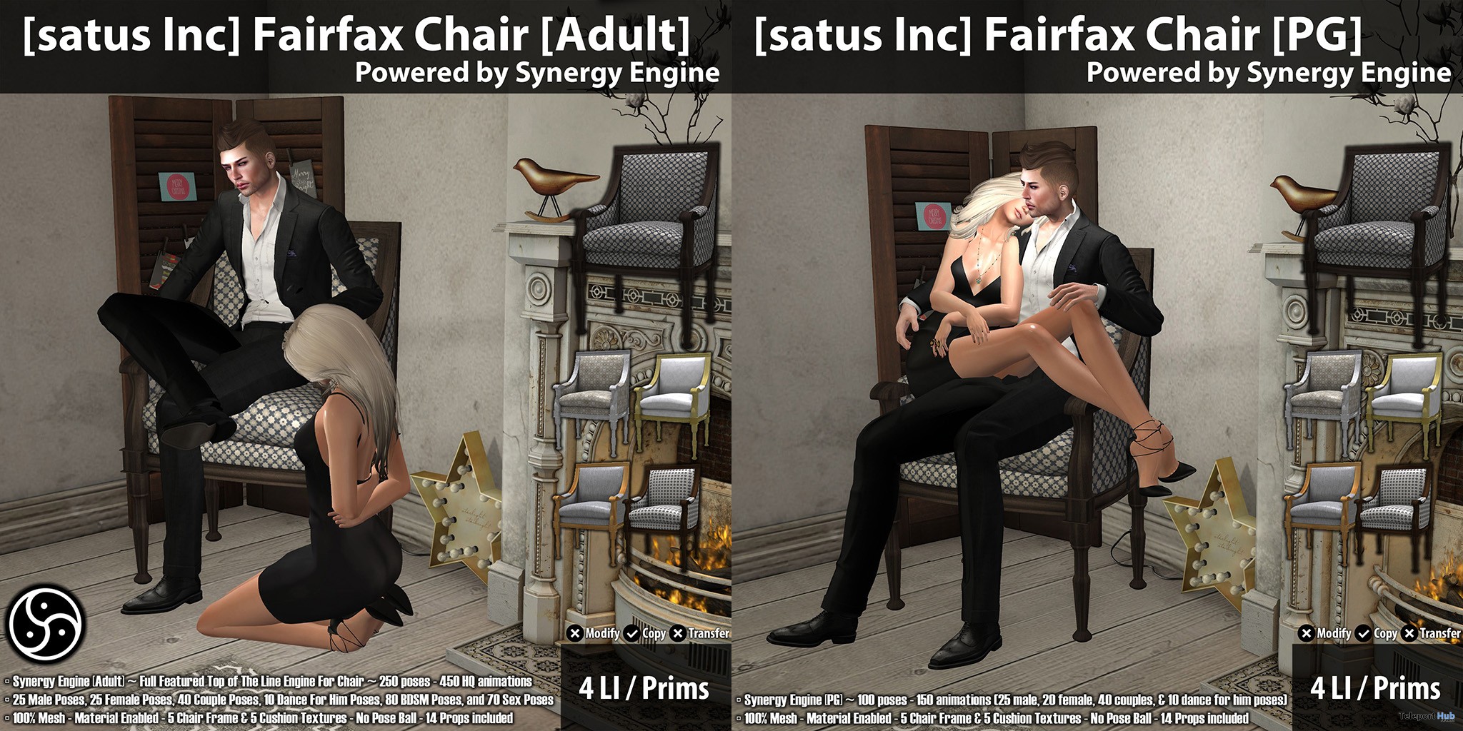 New Release: Fairfax Chair [Adult] & [PG] by [satus Inc] - Teleport Hub - teleporthub.com