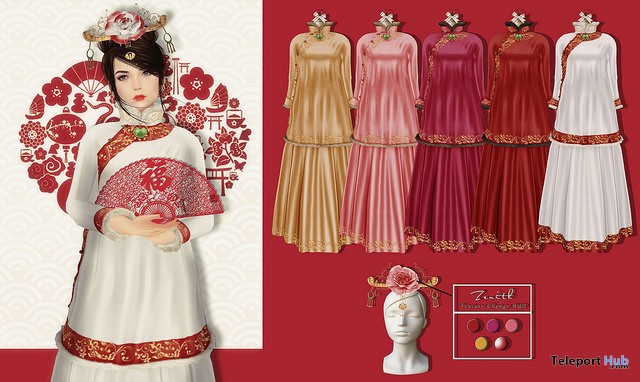 Chinese Dress 2016 New Year Group Gift by Zenith - Teleport Hub - teleporthub.com