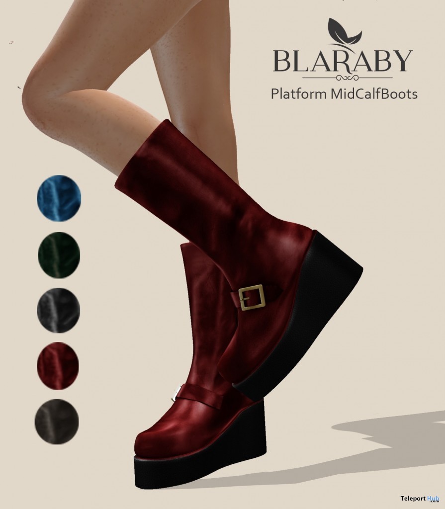 Platform MidCalfBoots Group Gift by [BLARABY]