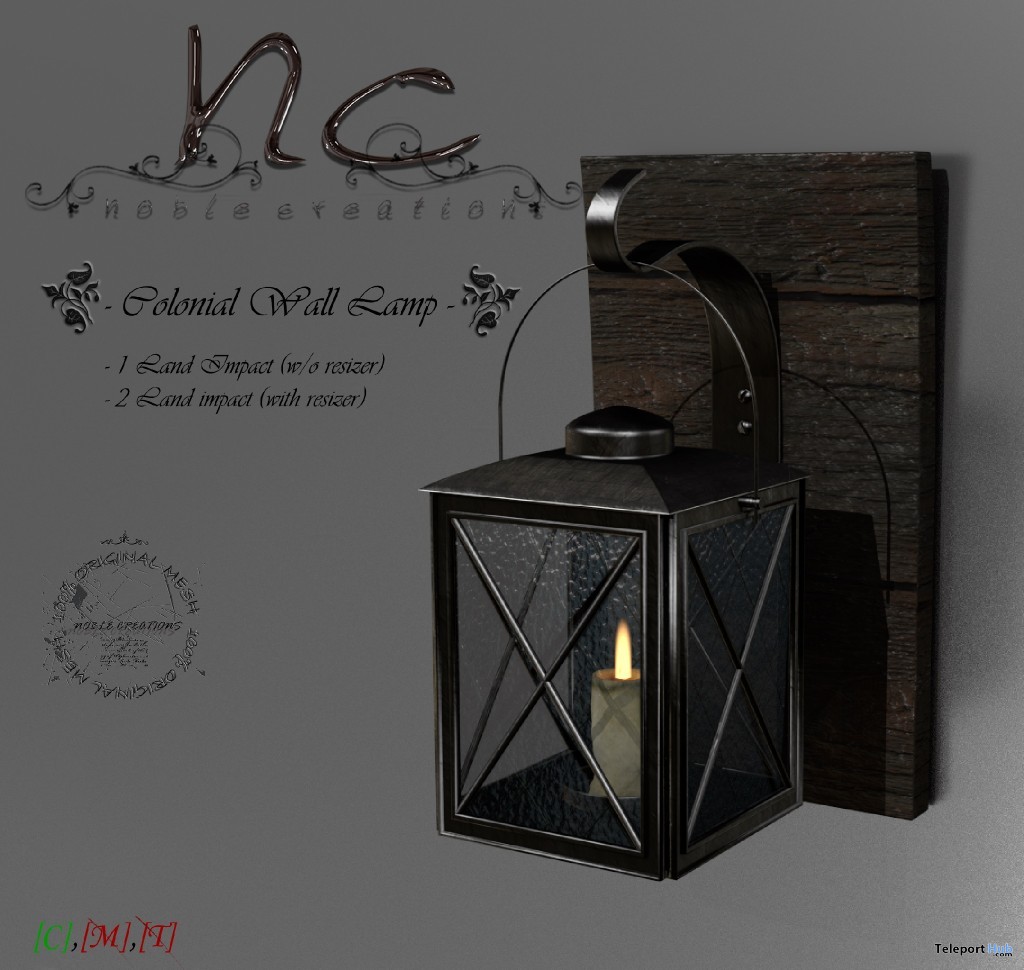 Colonial Wall Lamp Group Gift by Noble Creations - Teleport Hub - teleporthub.com