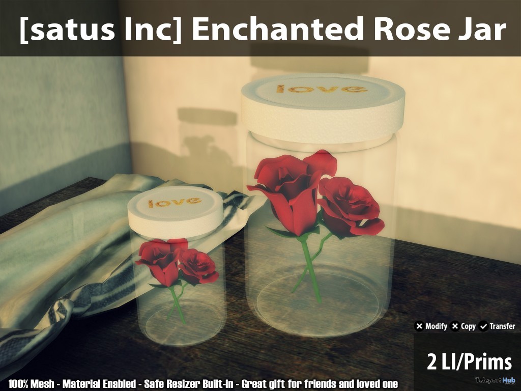 New Release: Enchanted Rose Jar by [satus Inc] - Teleport Hub - teleporthub.com
