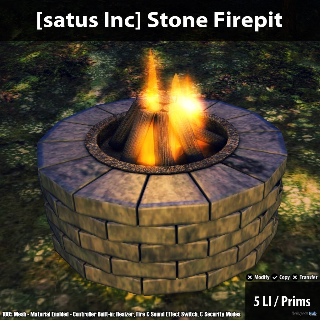 New Release: Stone Firepit by [satus Inc] - Teleport Hub - teleporthub.com