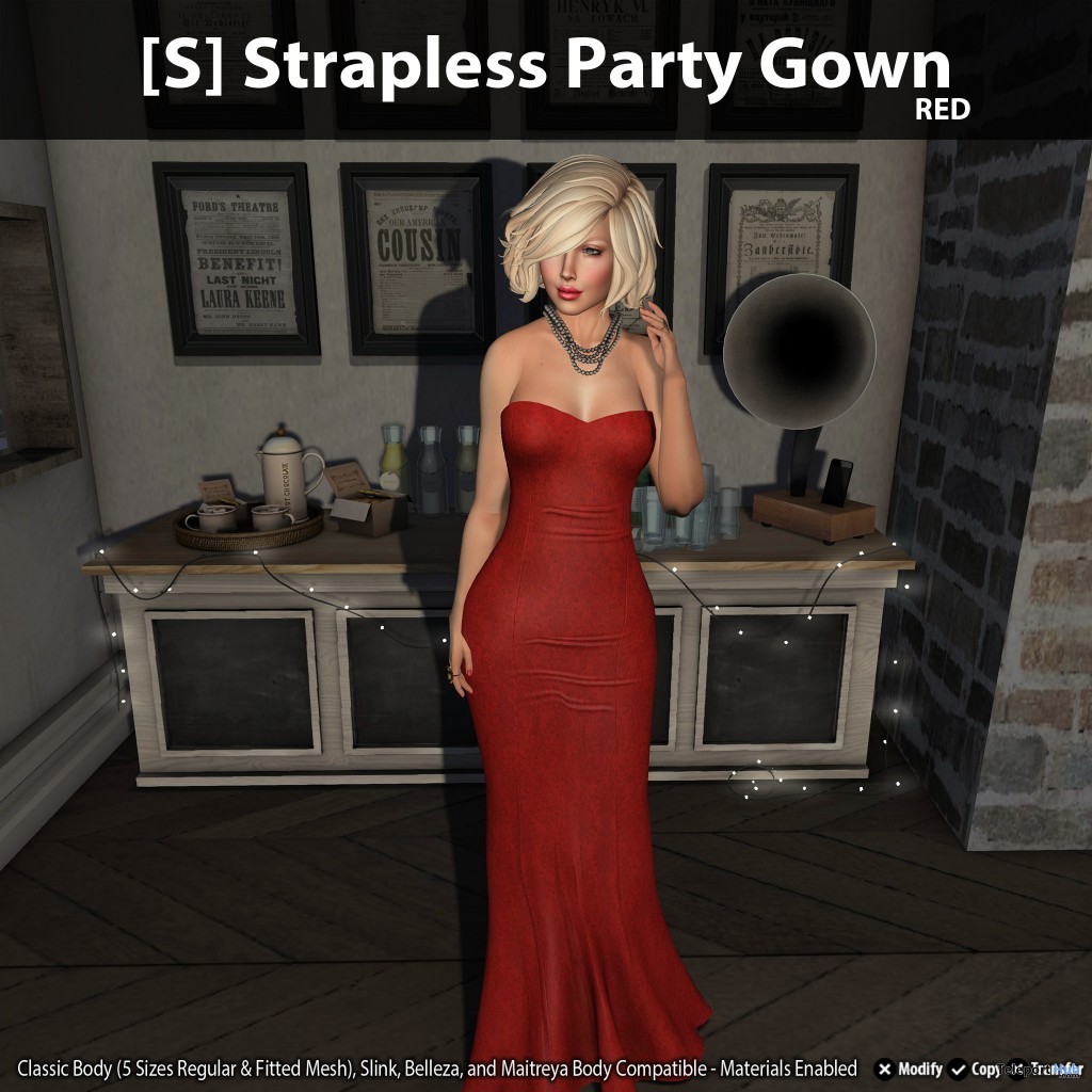 New Release: [S] Strapless Party Gown by [satus Inc] - Teleport Hub - teleporthub.com
