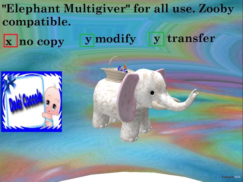 Elephant Multigiver For Zooby Baby Gift by Dolci Coccole - Teleport Hub - teleporthub.com