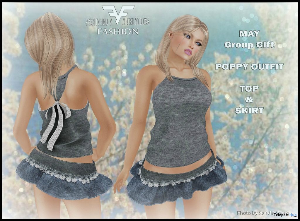 Poppy Outfit Top & Skirt May 2016 Group Gift by FA CREATIONS - Teleport Hub - teleporthub.com