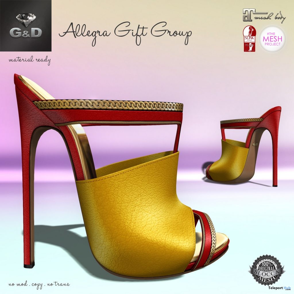 Sabot Allegra Red & Yellow Heels Group Gift by G&D The Italian Style - Teleport Hub - teleporthub.com