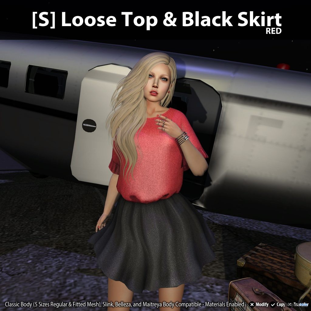 New Release: [S] Loose Top & Black Skirt by [satus Inc] - Teleport Hub - teleporthub.com