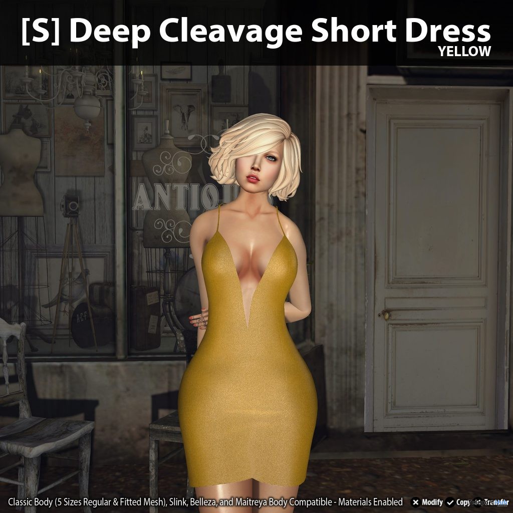 New Release: [S] Deep Cleavage Short Dress by [satus Inc] - Teleport Hub - teleporthub.com