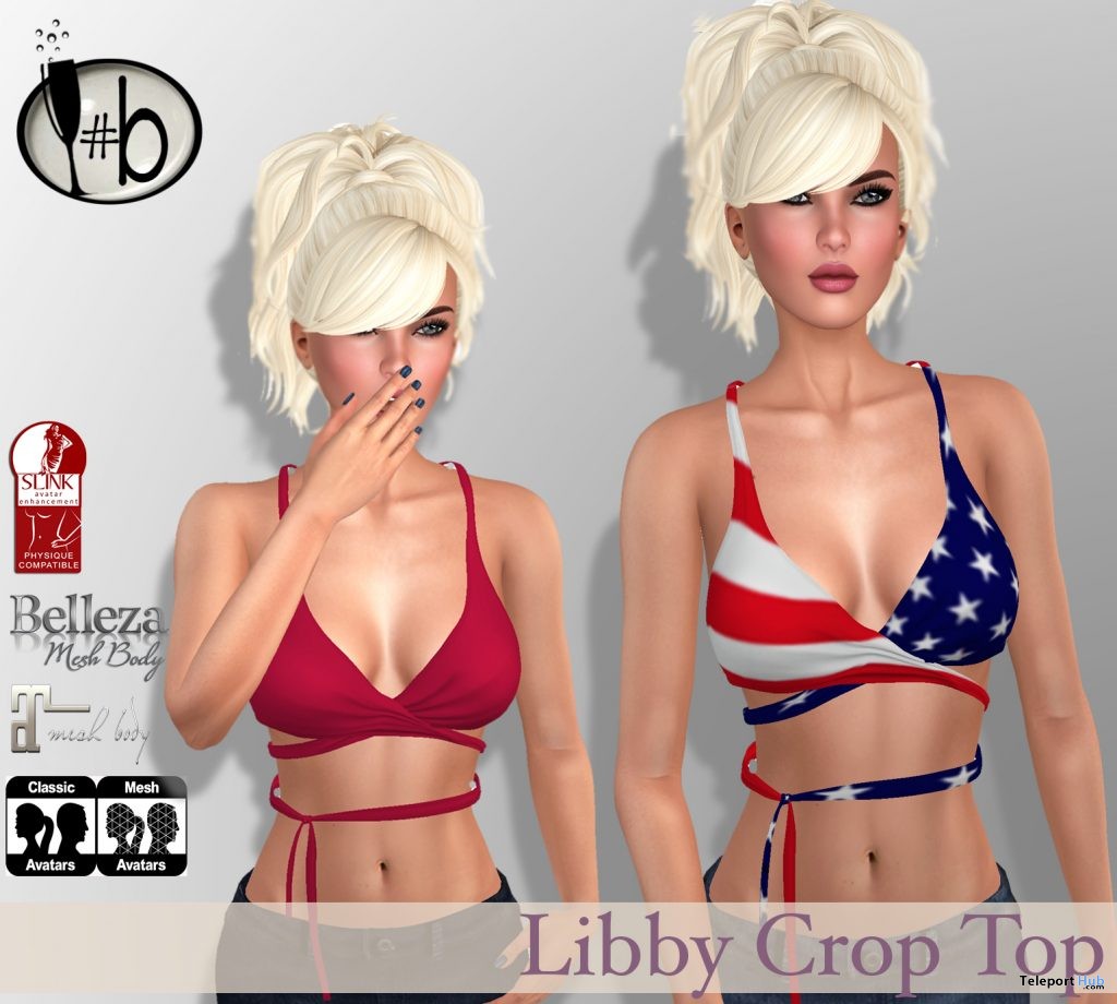 Libby American Flag Crop Top 49L Promo by #bubbles - Teleport Hub - teleporthub.com