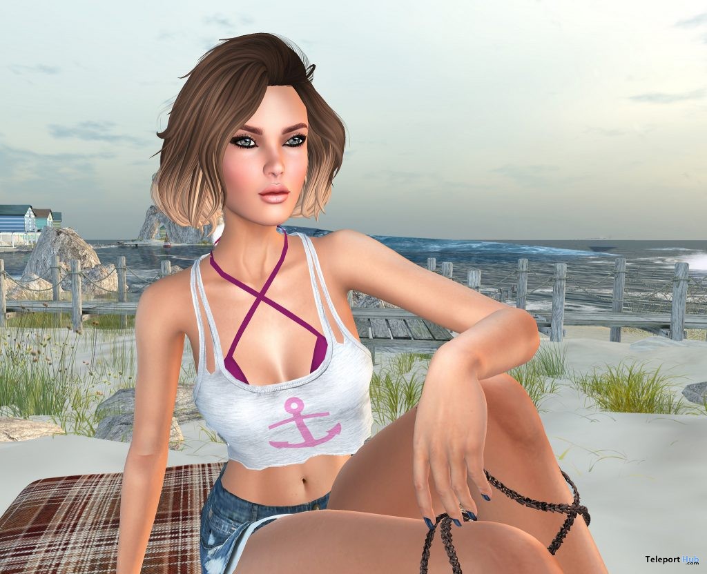 Harper Anchor Crop Top July 2016 Group Gift by #bubbles - Teleport Hub - teleporthub.com