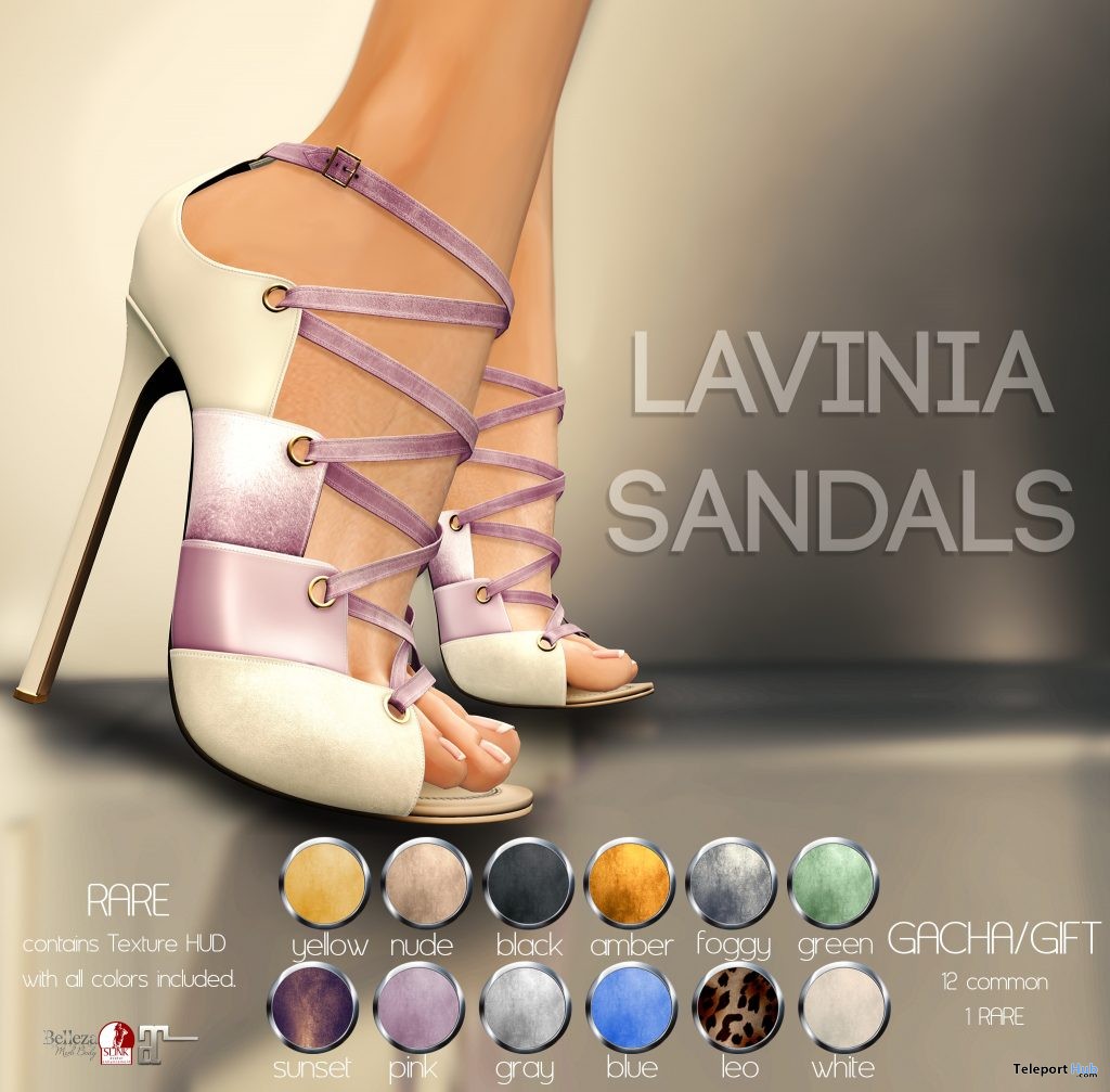 Lavinia Sandals Gacha Group Gift by Pure Poison - Teleport Hub - teleporthub.com