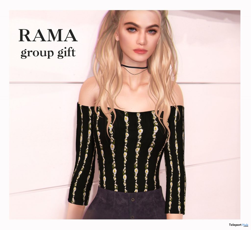 Off-Shoulder Your Ribbed Top Daisy July 2016 Group Gift by RAMA - Teleport Hub - teleporthub.com