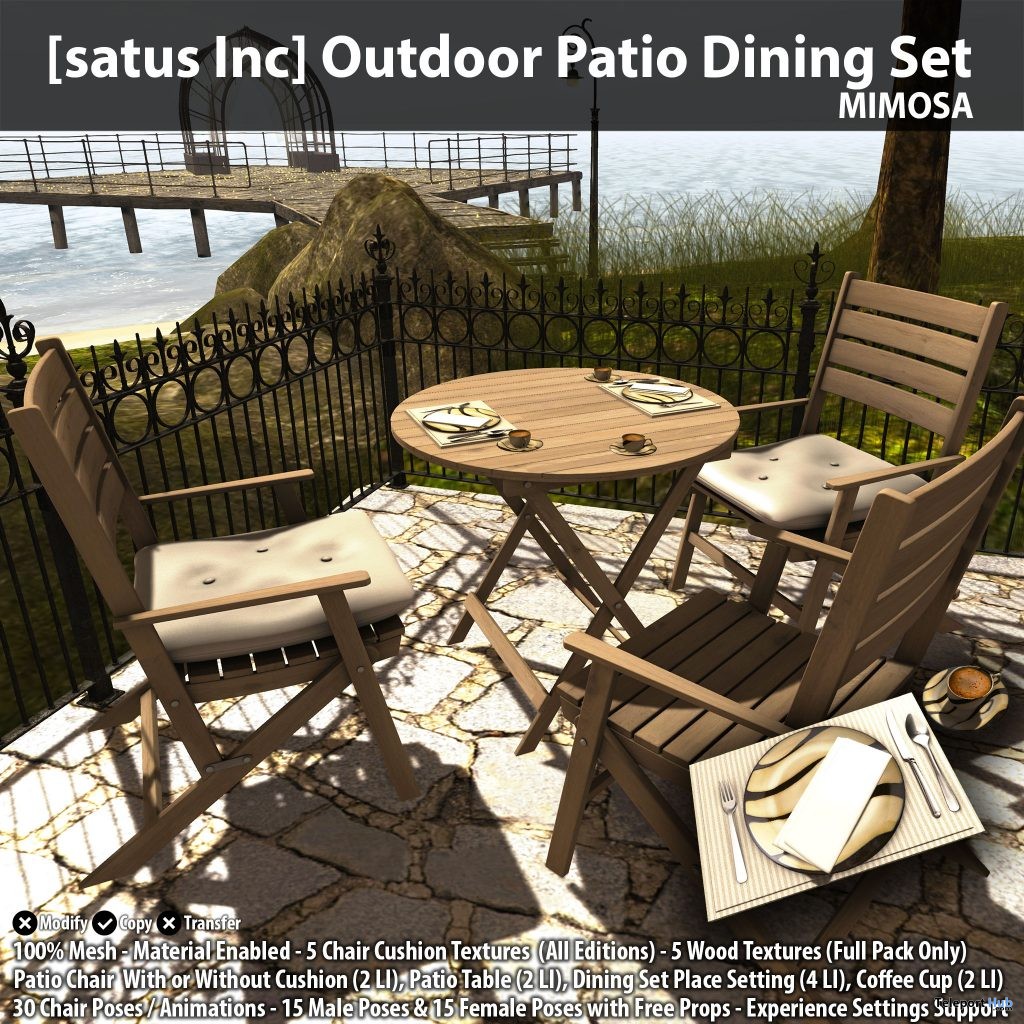 New Release: Outdoor Patio Dining Set by [satus Inc] - Teleport Hub - teleporthub.com