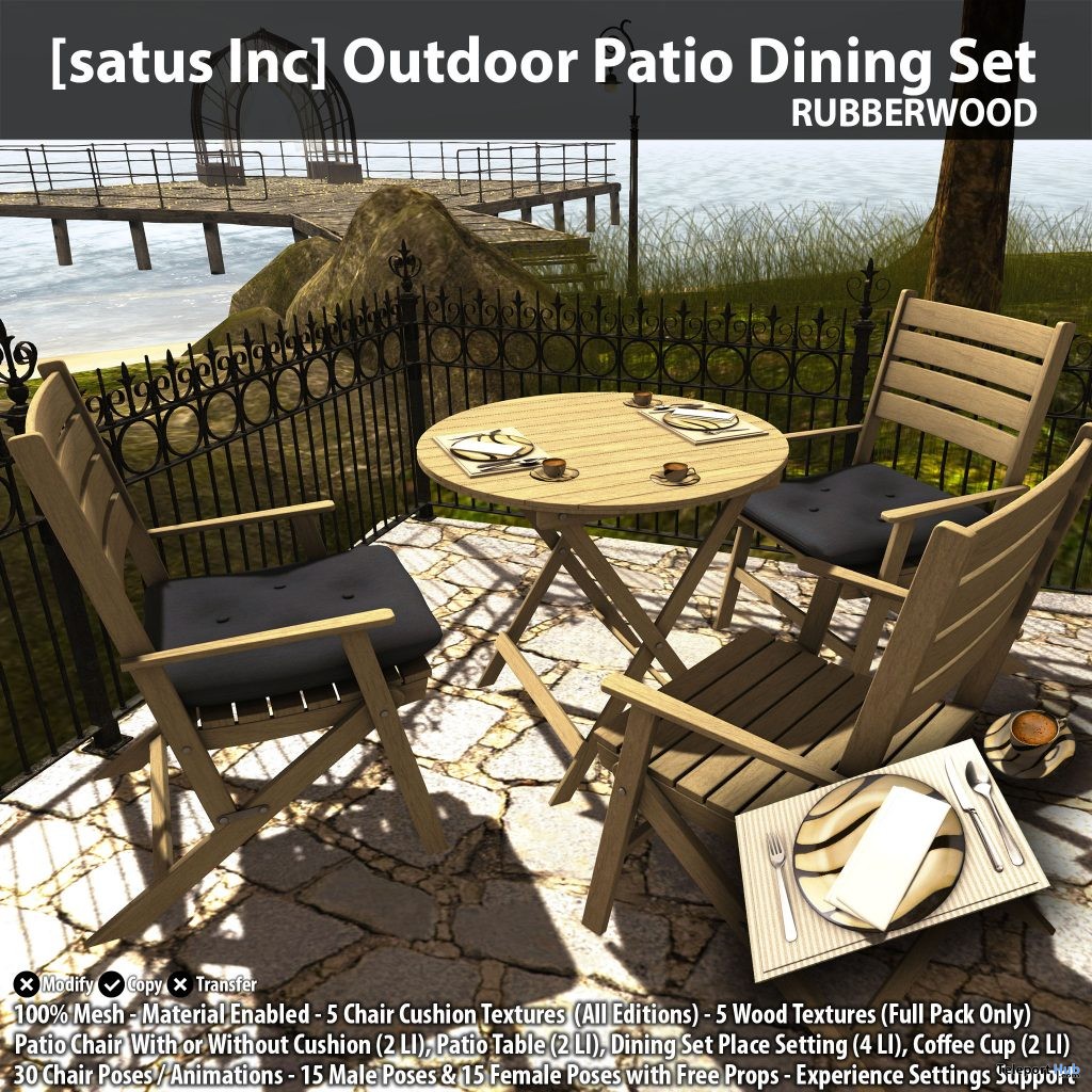 New Release: Outdoor Patio Dining Set by [satus Inc] - Teleport Hub - teleporthub.com