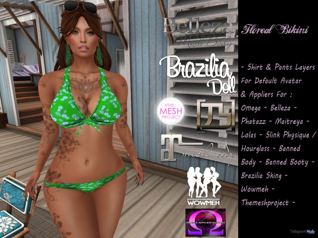 Floreal Green Bikini Group Gift by Audrey Style - Teleport Hub - teleporthub.com