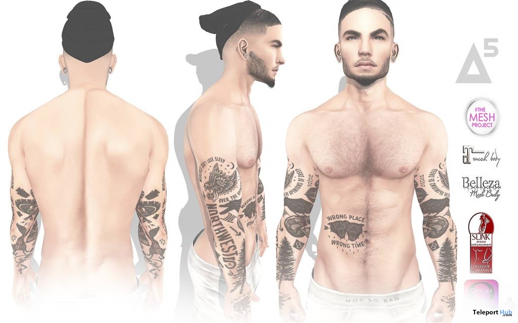 A5 Body Tattoo with Mesh Body Appliers Group Gift by Reckless - Teleport Hub - teleporthub.com