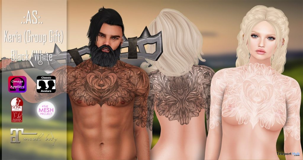 Keria Body Tattoo August 2016 Group Gift by AS - Teleport Hub - teleporthub.com