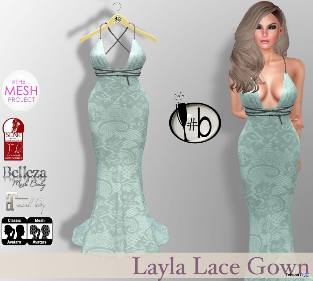 Mint Green Layla Lace Gown 75L Promo by #bubbles - Teleport Hub - teleporthub.com