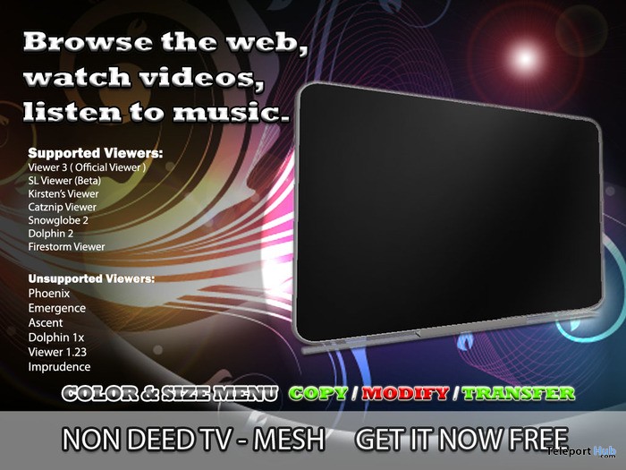 Luxury Mesh TV Gift by Y2 Enoch - Teleport Hub - teleporthub.com