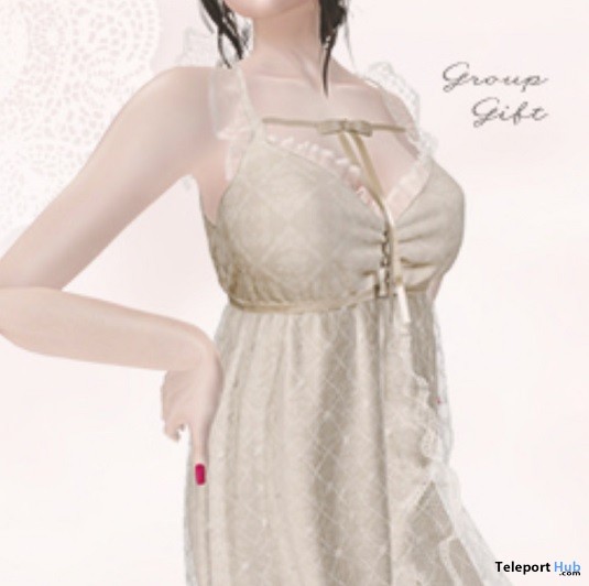 Lace Dress Grey June 2017 Group Gift by Lo*momo - Teleport Hub - teleporthub.com