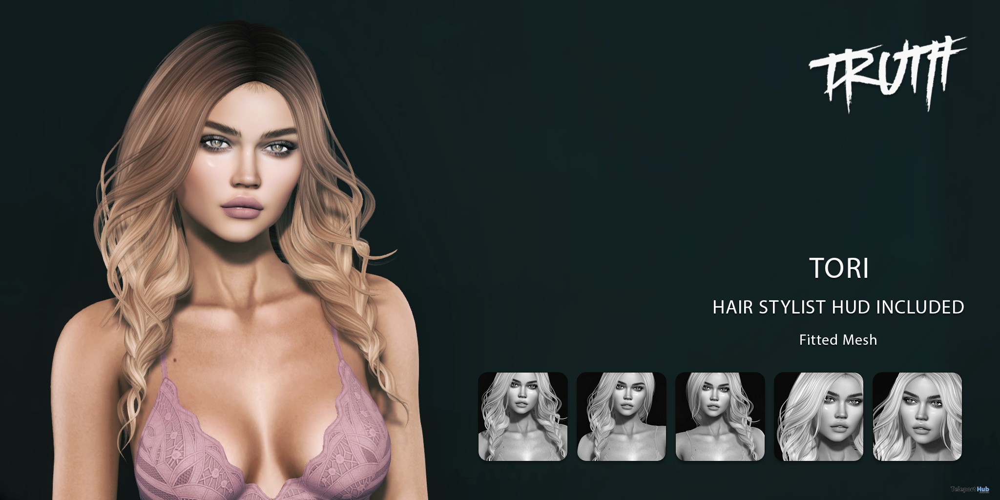 Tori Hair With Stylist HUD July 2017 VIP Group Gift by TRUTH HAIR - Teleport Hub - teleporthub.com