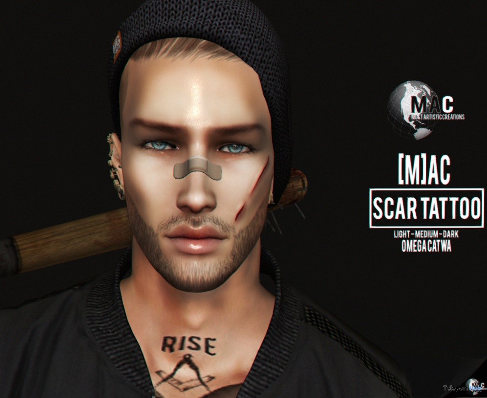 Scar Tattoo For Catwa Head D23 Event 1L Promo Gift by [M]AC - Teleport Hub - teleporthub.com