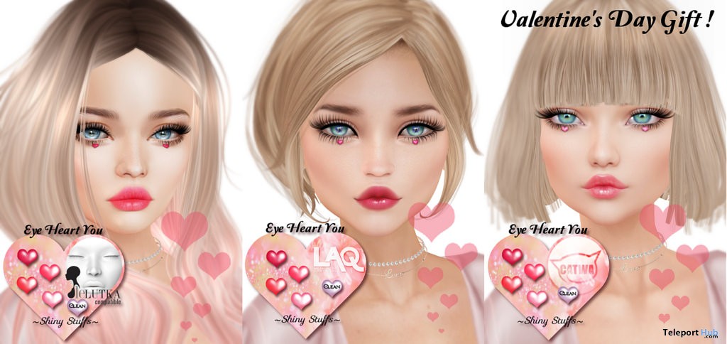 Eye Heart You Makeup Appliers For Mesh Heads Valentine 2018 Gift by Shiny Stuffs - Teleport Hub - teleporthub.com