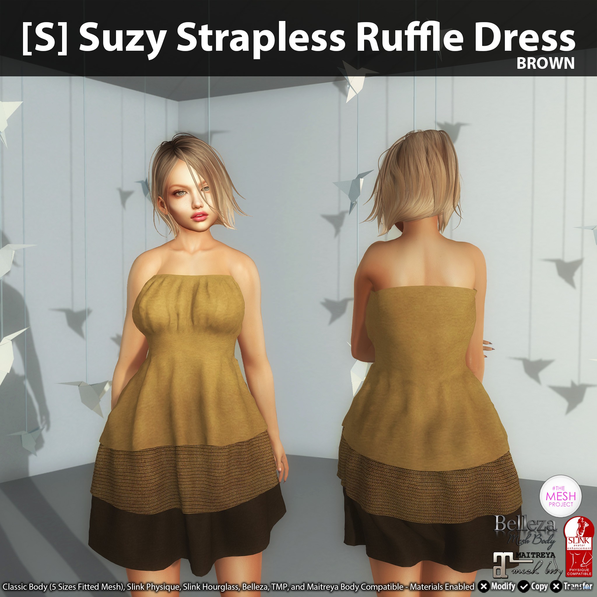 New Release: [S] Suzy Strapless Ruffle Dress by [satus Inc] - Teleport Hub - teleporthub.com