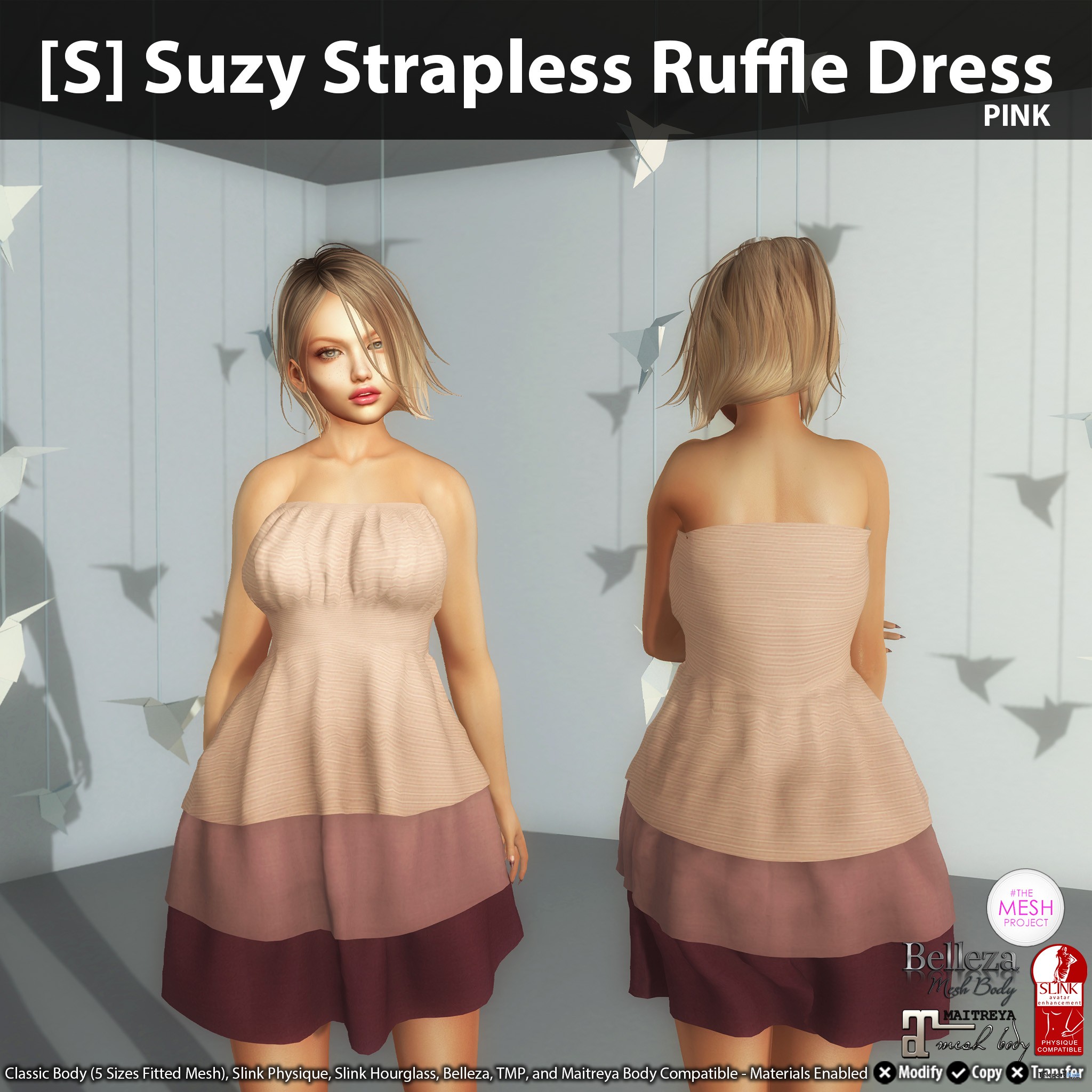 New Release: [S] Suzy Strapless Ruffle Dress by [satus Inc] - Teleport Hub - teleporthub.com