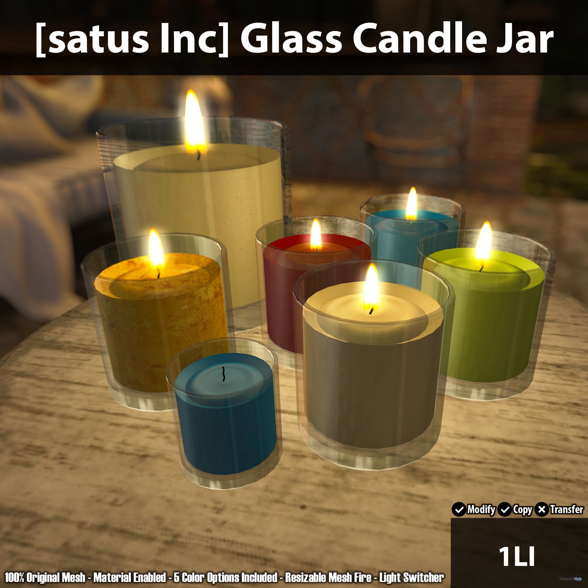 New Release: Glass Candle Jar by [satus Inc] - Teleport Hub - teleporthub.com