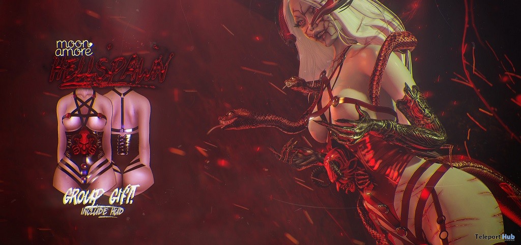 Hell Spawn Bodysuit October 2018 Group Gift by Moon Amore - Teleport Hub - teleporthub.com