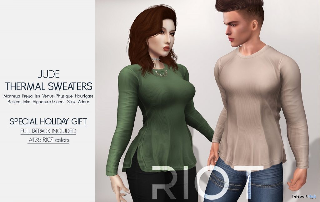 Jude Split-Side Thermal Unisex December 2018 Group Gift by RIOT - Teleport Hub - teleporthub.com