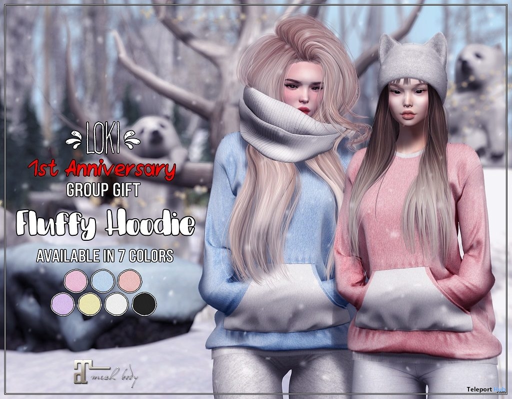 Fluffy Hoodie December 2018 Group Gift by Loki - Teleport Hub - teleporthub.com