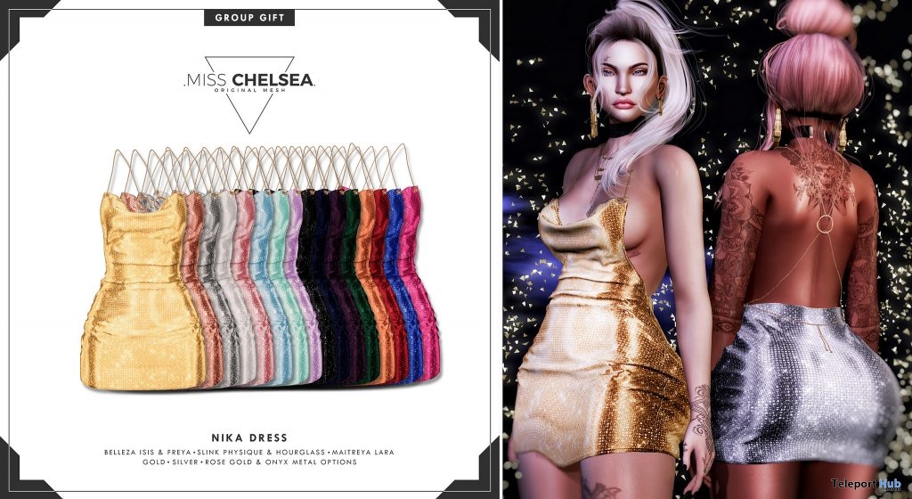 Nika Dress Fatpack December 2018 Group Gift by Miss Chelsea - Teleport Hub - teleporthub.com