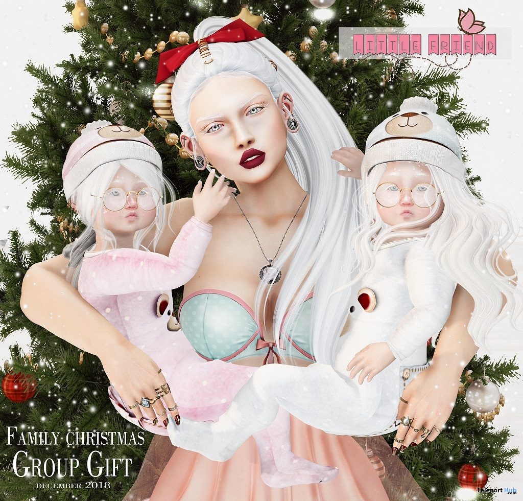 Family Christmas Pose December 2018 Group Gift by Little Friend Clothes - Teleport Hub - teleporthub.com