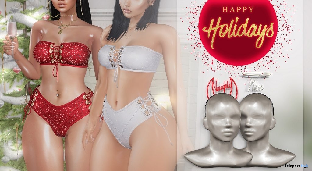 Two Sets of Undies & Headbands Christmas 2018 Group Gift by Villena - Teleport Hub - teleporthub.com