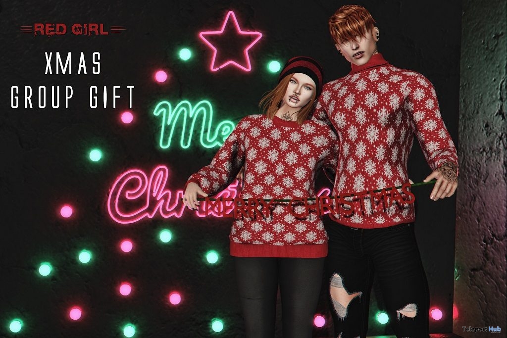Xmas Sweater Unisex December 2018 Group Gift by Red Girl - Teleport Hub - teleporthub.com