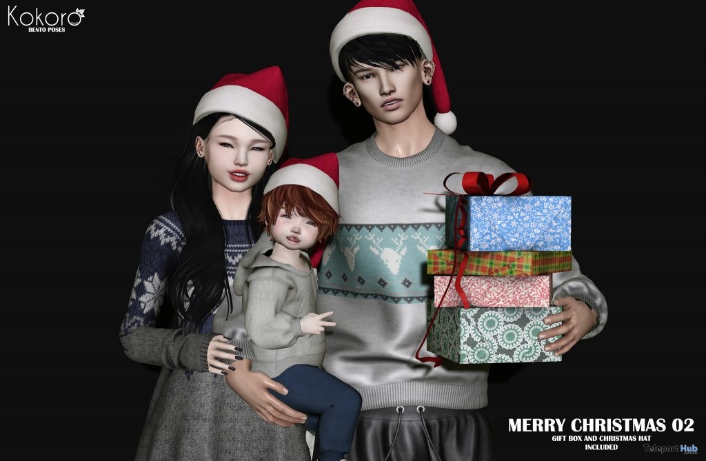 Merry Christmas 02 Family Pose December 2018 Group Gift by Kokoro Poses - Teleport Hub - teleporthub.com